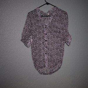 Aersasi Women's Leopard Print Top Size Large
